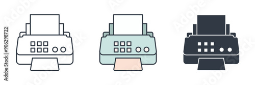 Fax machine icon symbol vector illustration isolated on white background