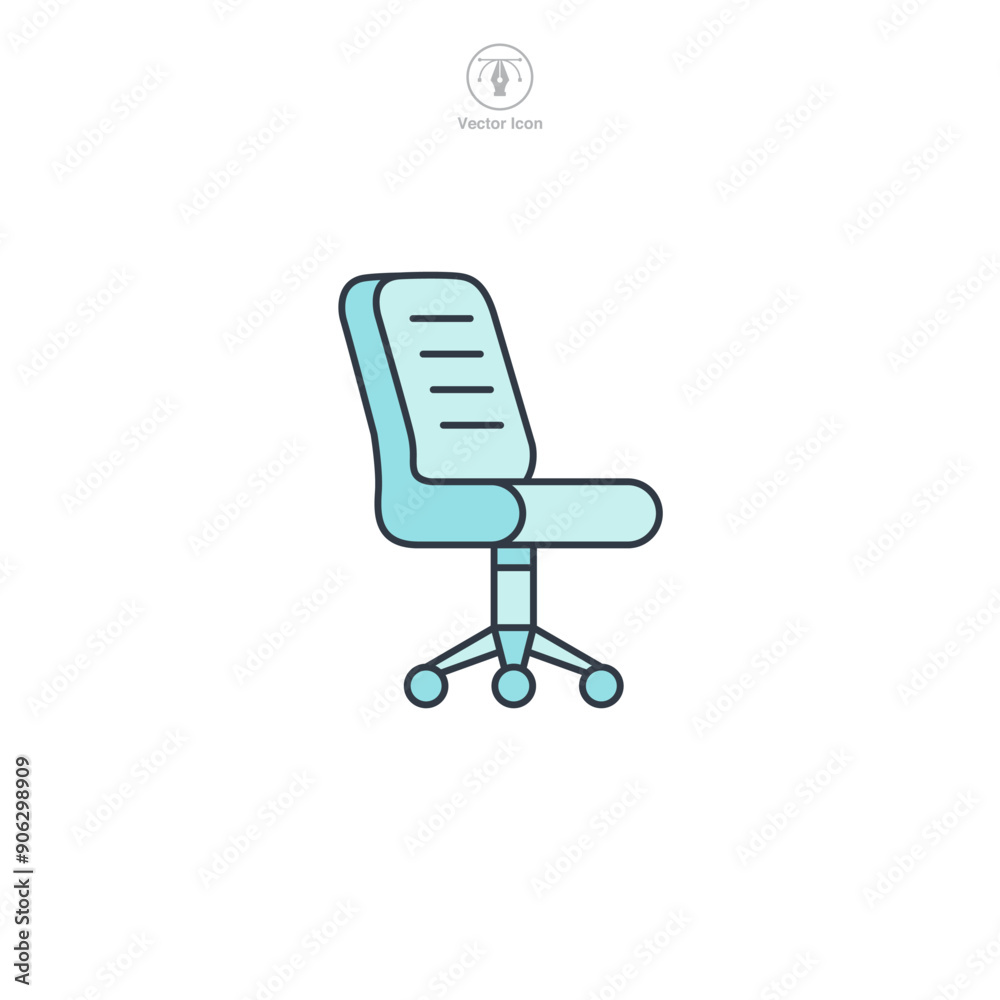 Office chair icon symbol vector illustration isolated on white background