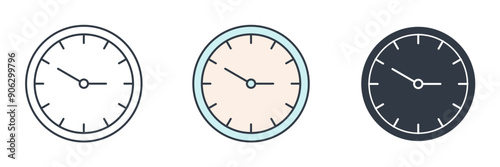 Clock icon symbol vector illustration isolated on white background