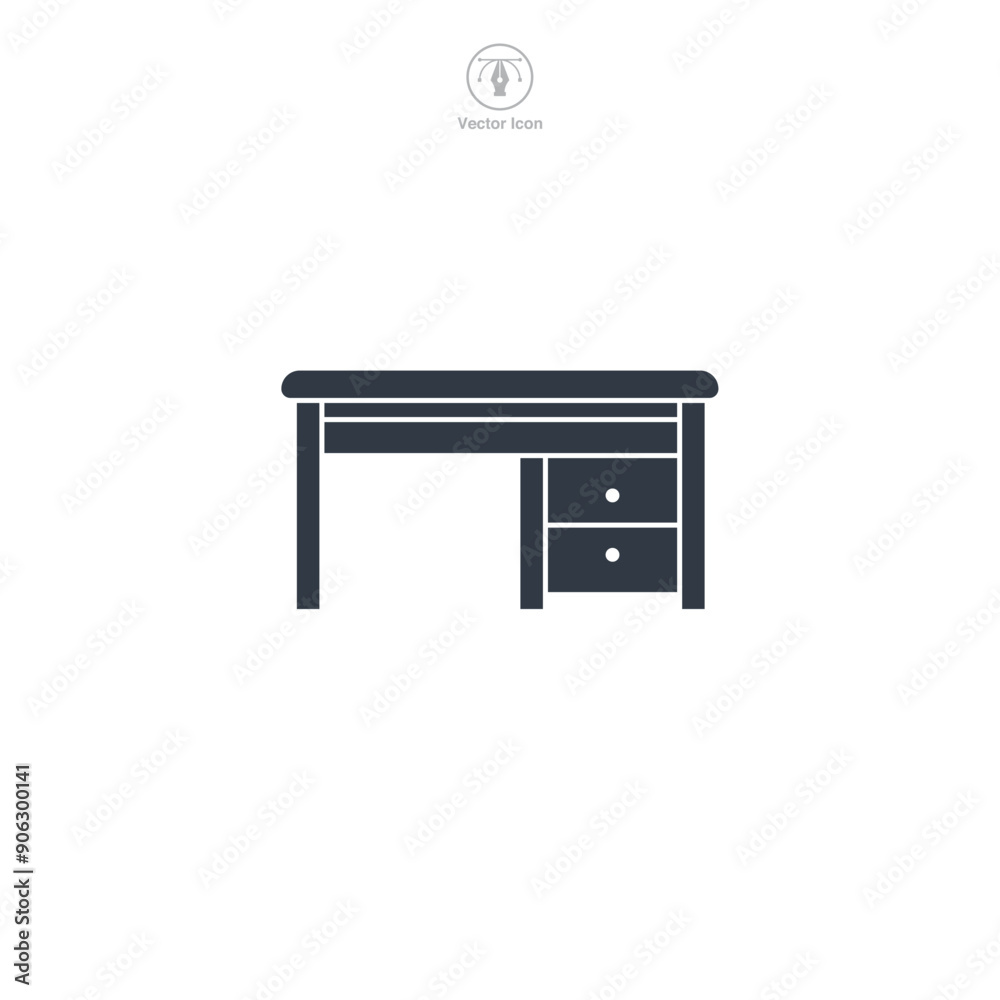 Desk icon symbol vector illustration isolated on white background Desk icon symbol vector illustration isolated on white background