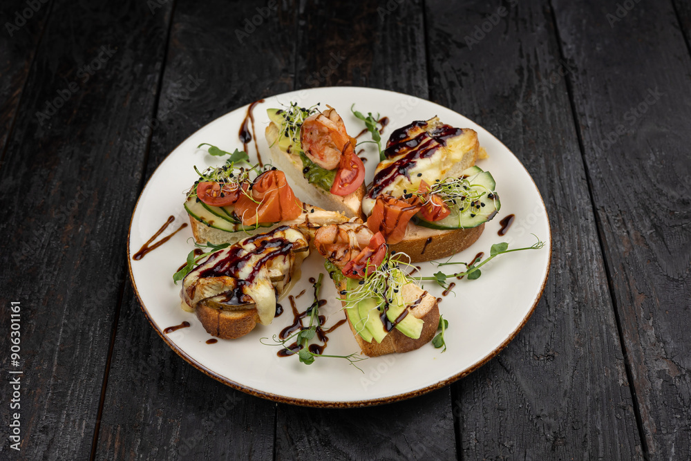 bruschetta with salted salmon and cream cheese bruschetta with salted salmon and cream cheese