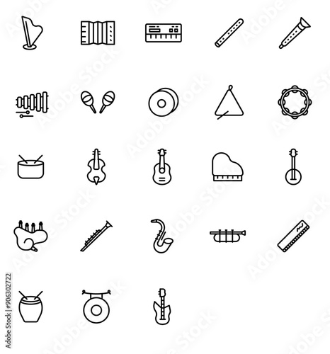 Musical Instruments - Premium Outlined Icon Pack
