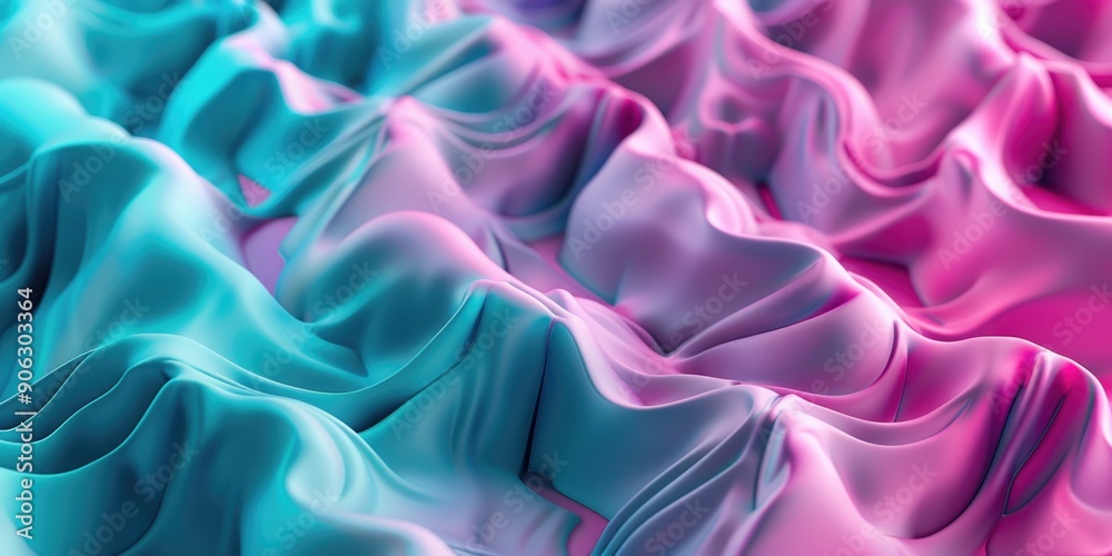 Fototapeta premium Pink and Blue Fabric Close-up