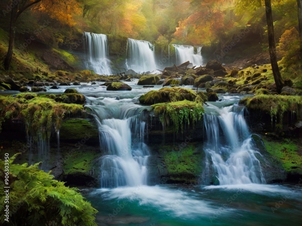 Fototapeta premium waterfall in autumn
