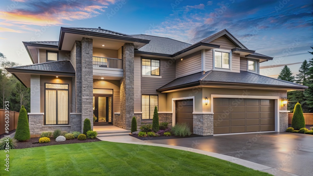 Luxury new-built home with modern architecture and landscaping, luxury, home, , architecture, modern, new, house Luxury new-built home with modern architecture and landscaping, luxury, home, , architecture, modern, new, house