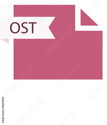 OST File format icon roe color fill