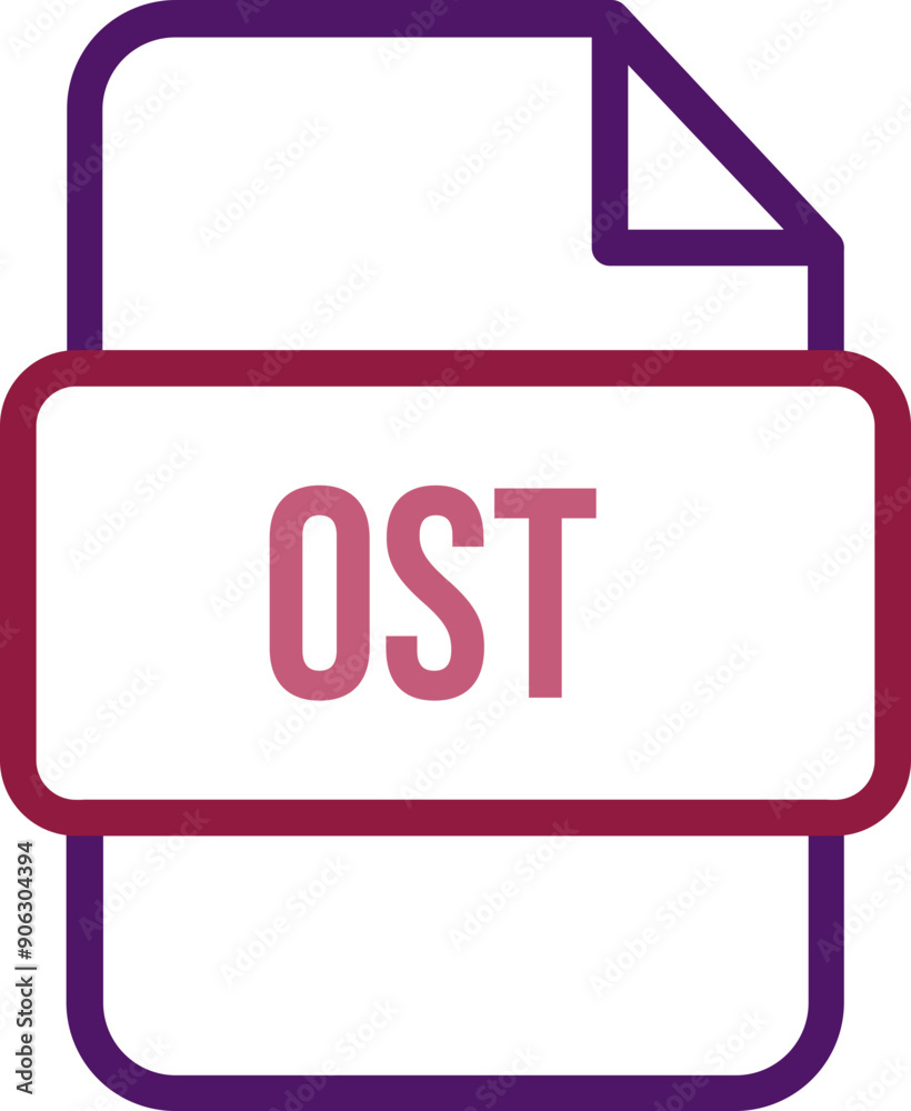 OST File icon with bold outline OST File icon with bold outline