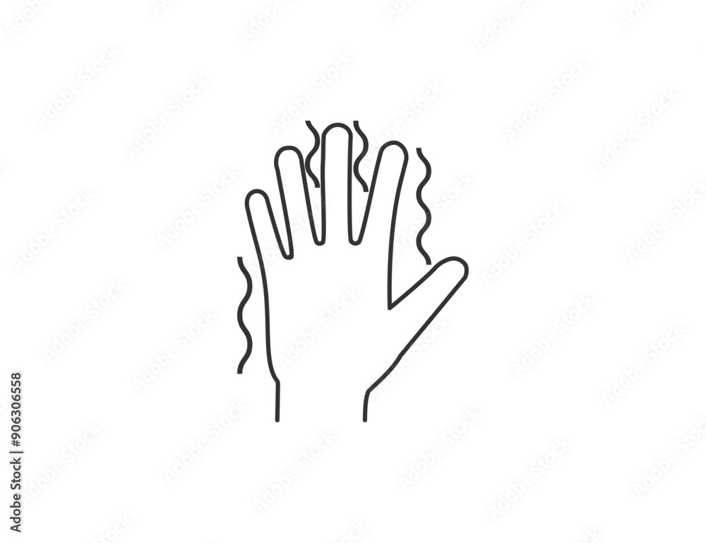 Trembling, hand, health icon. Vector illustration. Trembling, hand, health icon. Vector illustration.