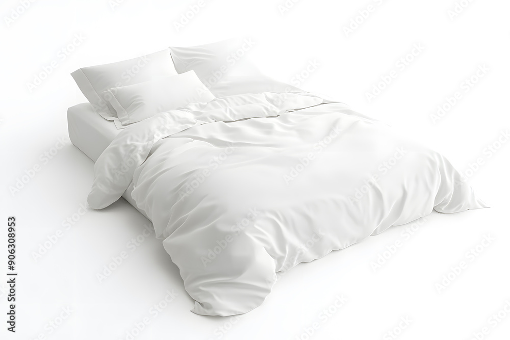 Normal Bed Up View Photo Blank white bed mock up, top view isolated on white background ...
