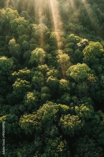 Sunlight in Forest Trees,