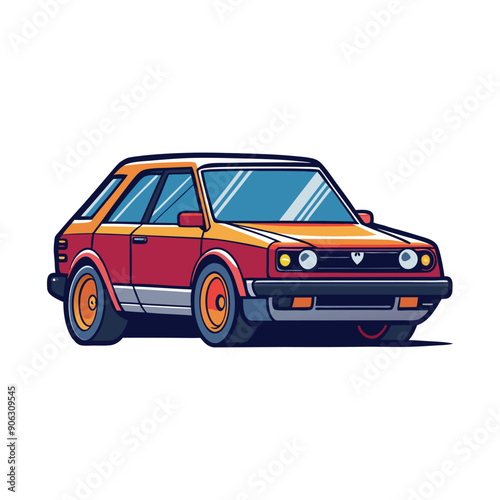 car flat vector design illustration