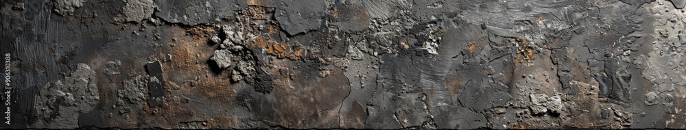 Fototapeta premium Abstract Textured Background of a Cement Wall in Deep Grey Shades, Conveying an Urban and Industrial Aesthetic