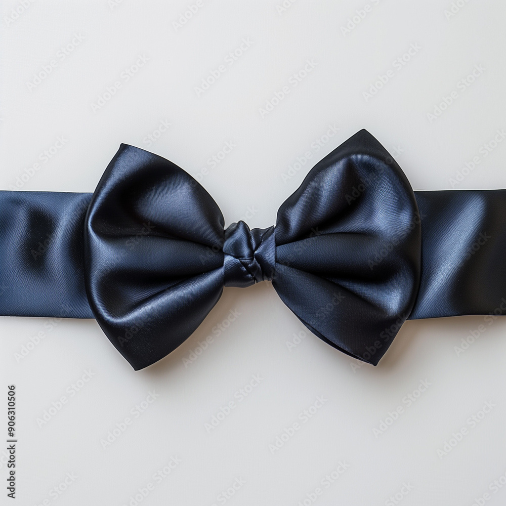 Elegant Black Satin Bow Tie on a Soft Background for Formal Occasions and Events
