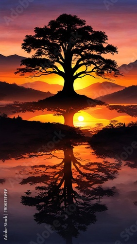 Solitary Sentinel of Twilight: An Ode to Nature's Serene Symphony