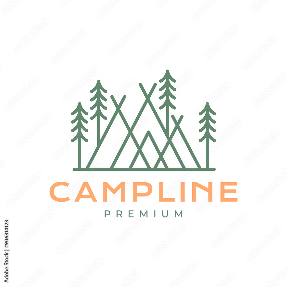 camp line tent logo design vector camp line tent logo design vector