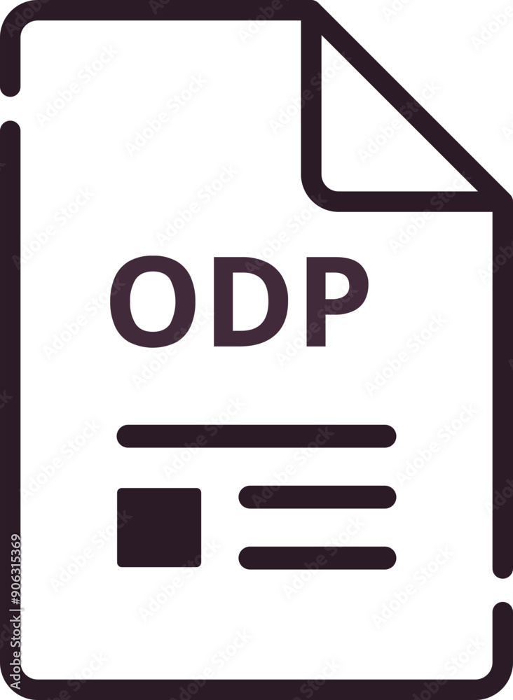 ODP File icon minimal outline with symbols ODP File icon minimal outline with symbols
