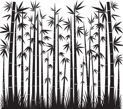 Bamboo plant silhouette vector illustration isolated on a white background