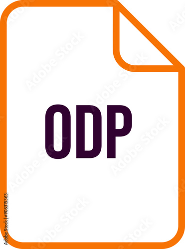 ODP File icon fill rounded corners bold outline