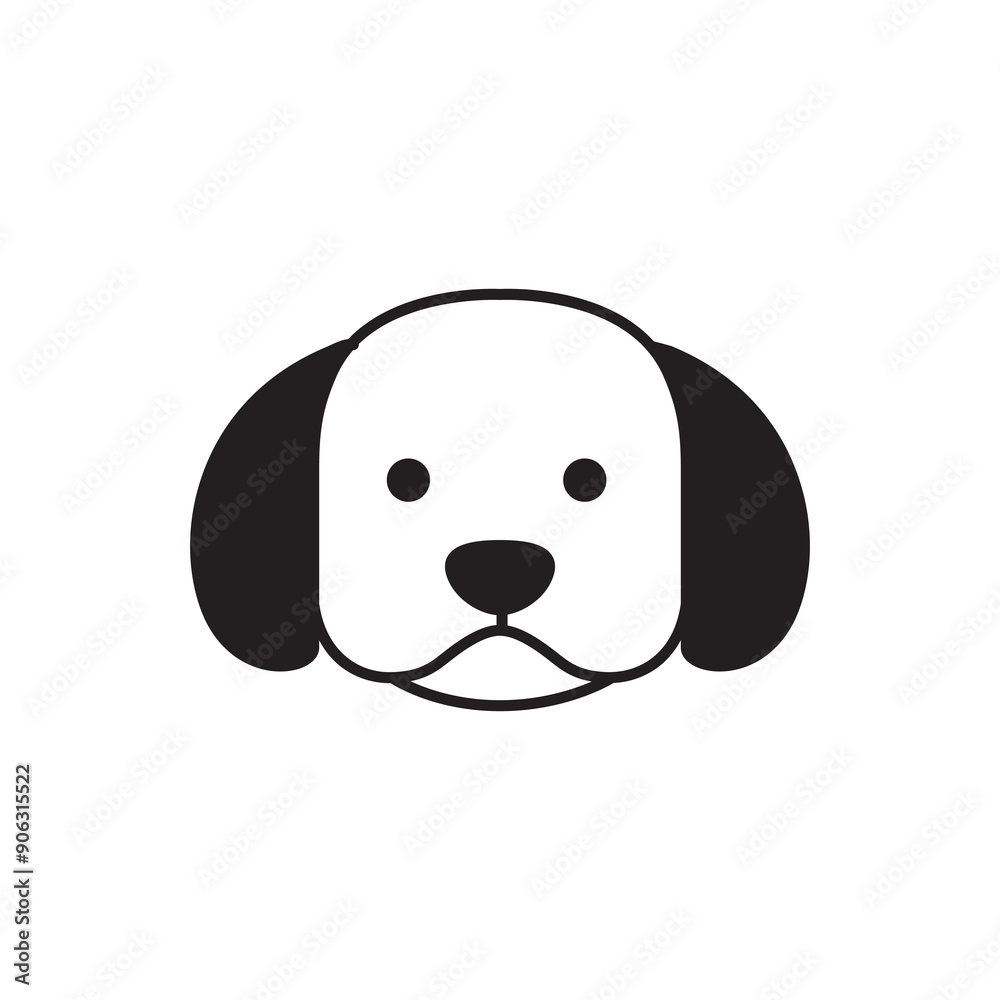 dog head cute mascot flat logo design vector dog head cute mascot flat logo design vector