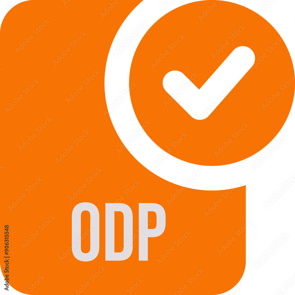 ODP ip file icon with black checked mark ODP ip file icon with black checked mark