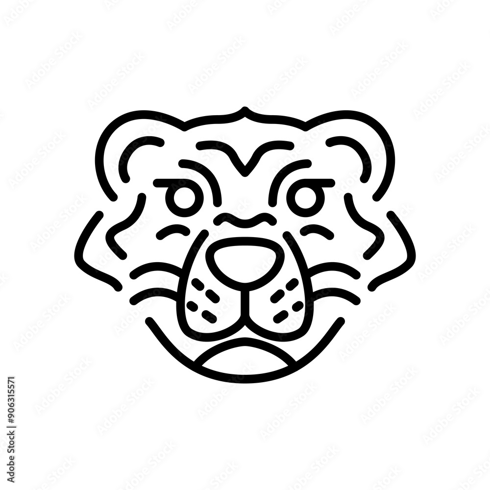 mascot tiger line simple logo design vector mascot tiger line simple logo design vector