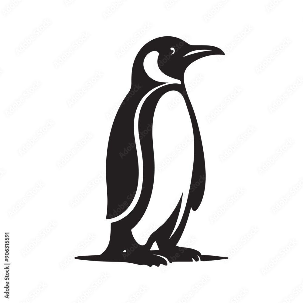 Fototapeta premium Penguin silhouette vector illustration design art