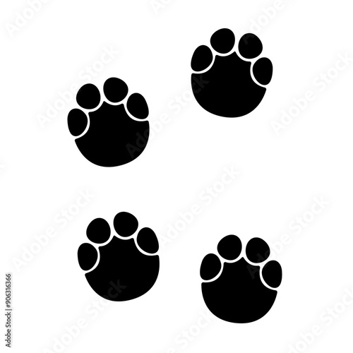 elephant foot print icon flat vector illustration clipart