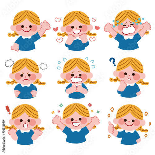 いろいろな表情の子供