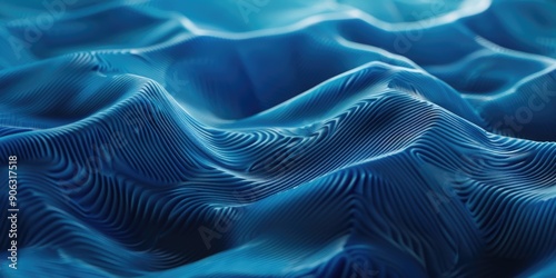 Close-up of blue wavy fabric