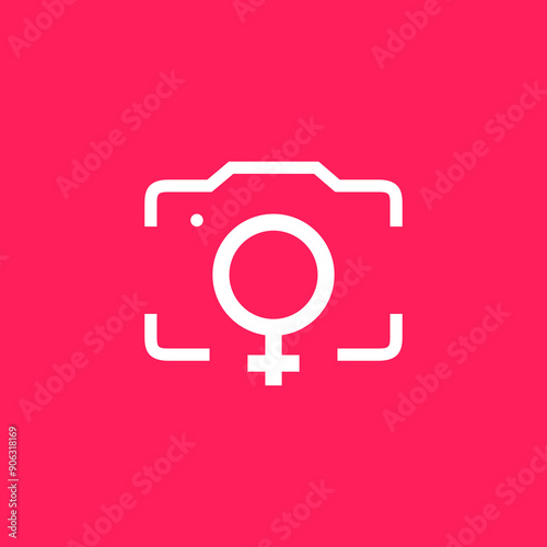 female photographer logo design vector