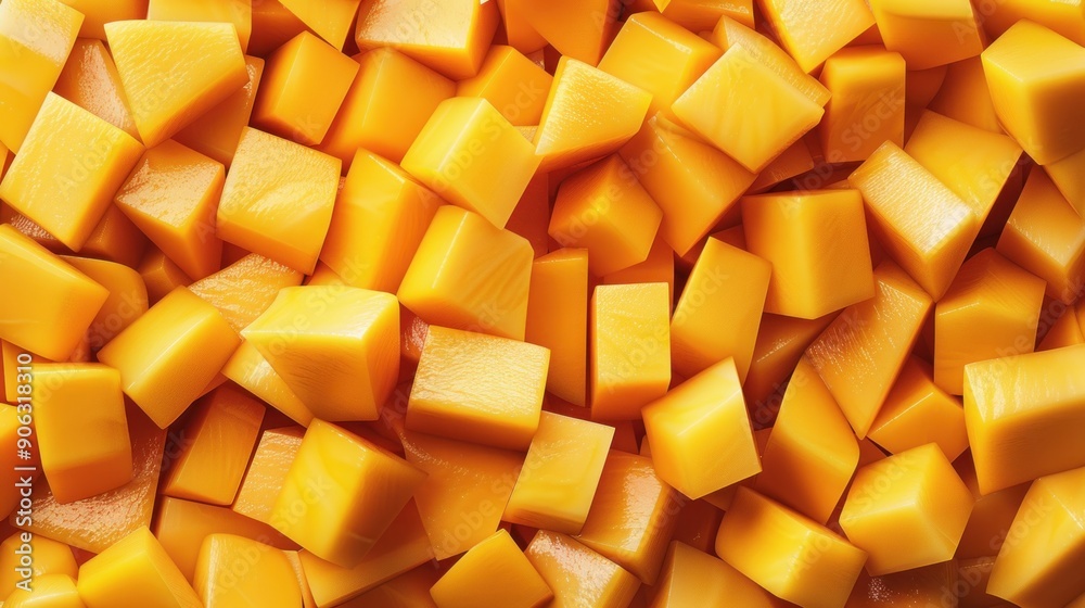Close-up of Diced Mango Close-up of Diced Mango