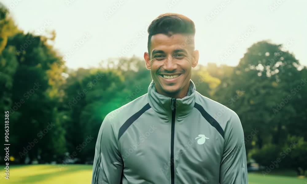 Portrait of a smiling young man in sportswear looking at camera Portrait of a smiling young man in sportswear looking at camera