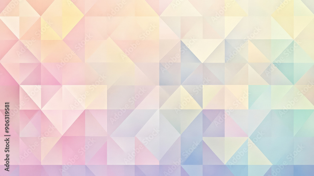 A geometric pattern with interlocking diamonds in pastel colors, creating a soft and visually pleasing background. A geometric pattern with interlocking diamonds in pastel colors, creating a soft and visually pleasing background.