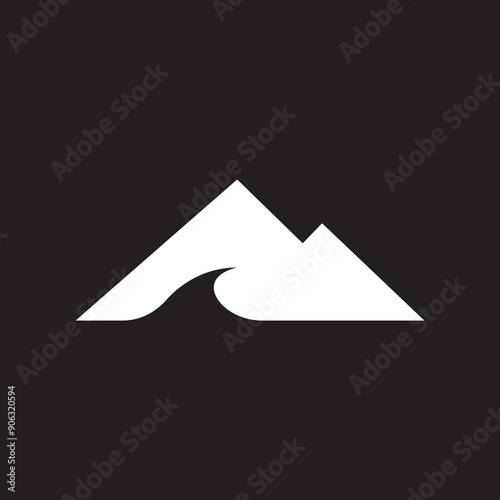 mountain peak outdoor logo design vector