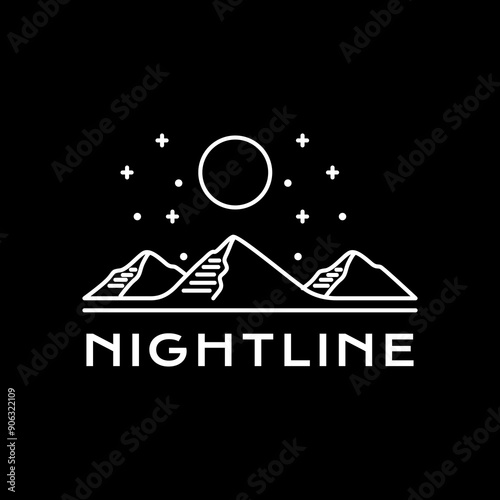 mountain peak outdoor logo design vector