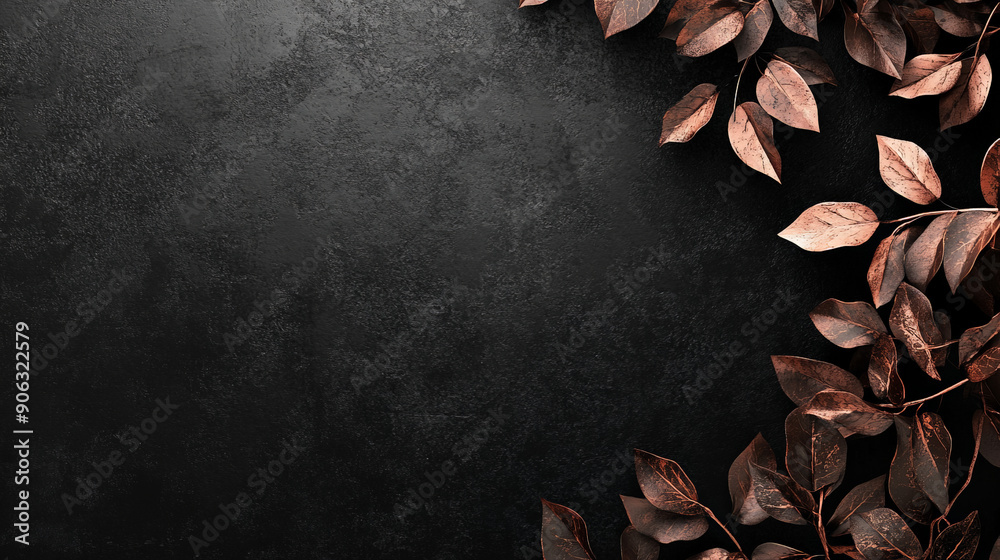 A sleek black background with rose gold accents. The modern contrast ...