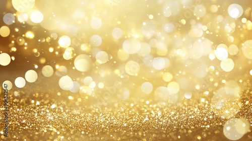 A gold background with subtle glitter accents. The scattered glitter adds a touch of sparkle and luxury.