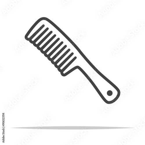 Wide tooth comb outline icon transparent vector isolated