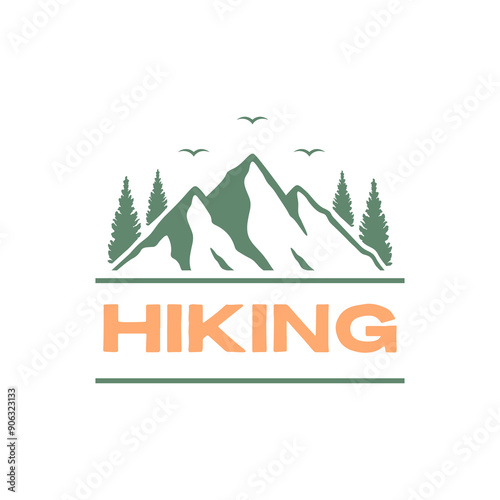 mountain peak outdoor logo design vector