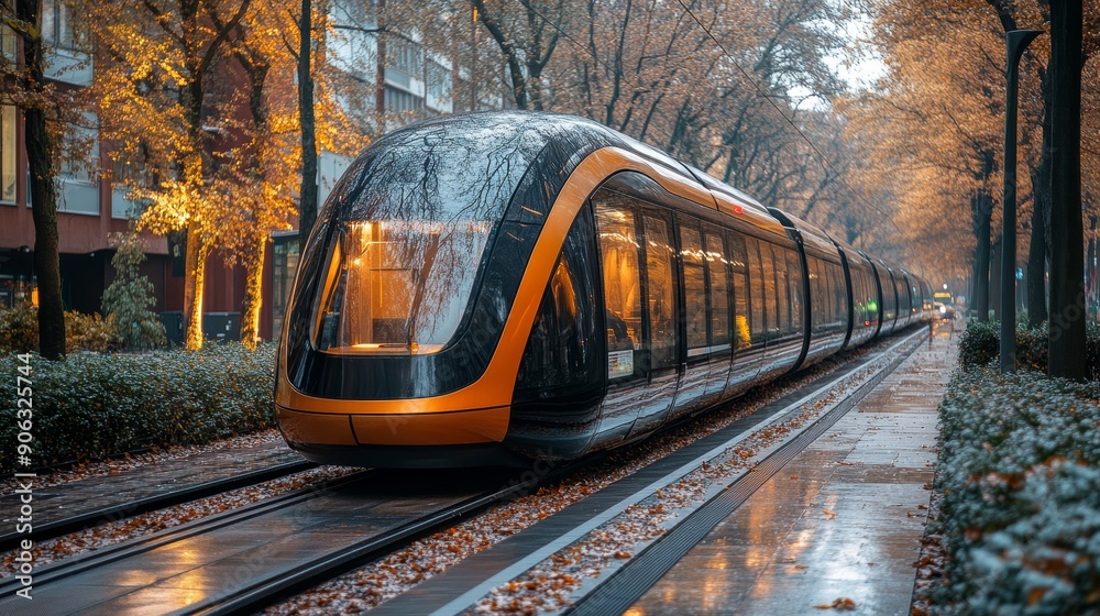 Fototapeta premium future electric public transport system