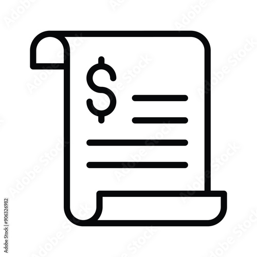 Keep track of your billing expenses with our bill receipt icon.
