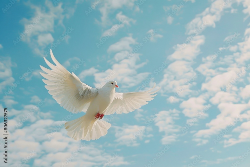 White dove in flight White dove in flight