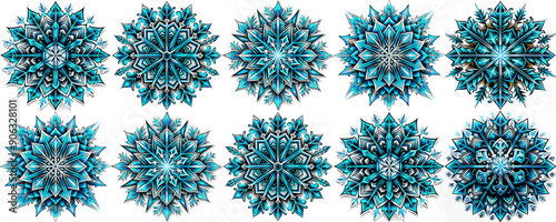 winter snow ice icon set. decor Christmas in winter season
