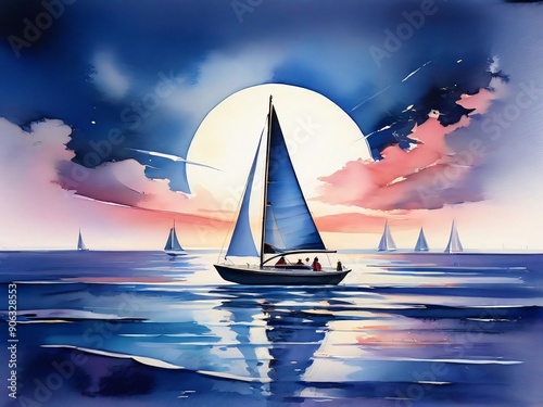 sailing boat on the sea