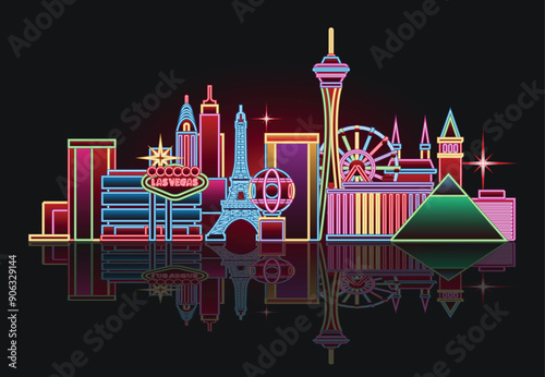 Las Vegas neon light skyline
