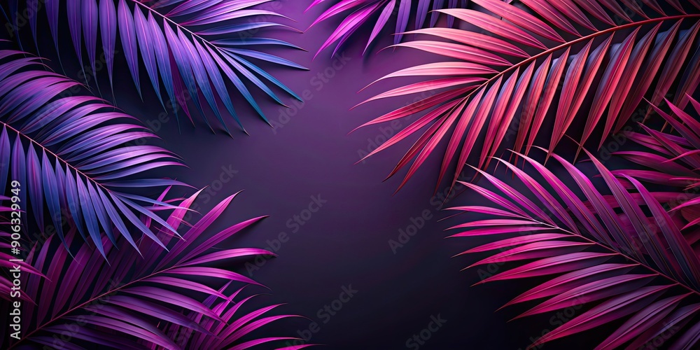 Dark purple and pink palm leaves creating a striking and exotic background, tropical, vibrant, lush, botanical, nature Dark purple and pink palm leaves creating a striking and exotic background, tropical, vibrant, lush, botanical, nature