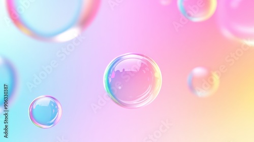 Colorful Pastel Bubbles on Gradient Background