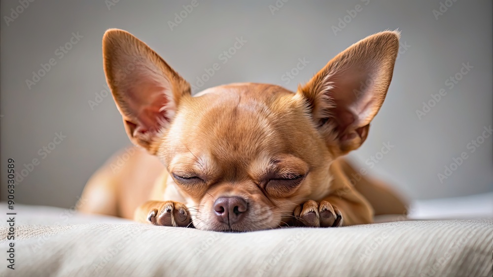 Sleeping brown short haired chihuahua, dog, pet, animal, brown, cute, small, sleeping, cozy, relaxing, peaceful, indoors Sleeping brown short haired chihuahua, dog, pet, animal, brown, cute, small, sleeping, cozy, relaxing, peaceful, indoors