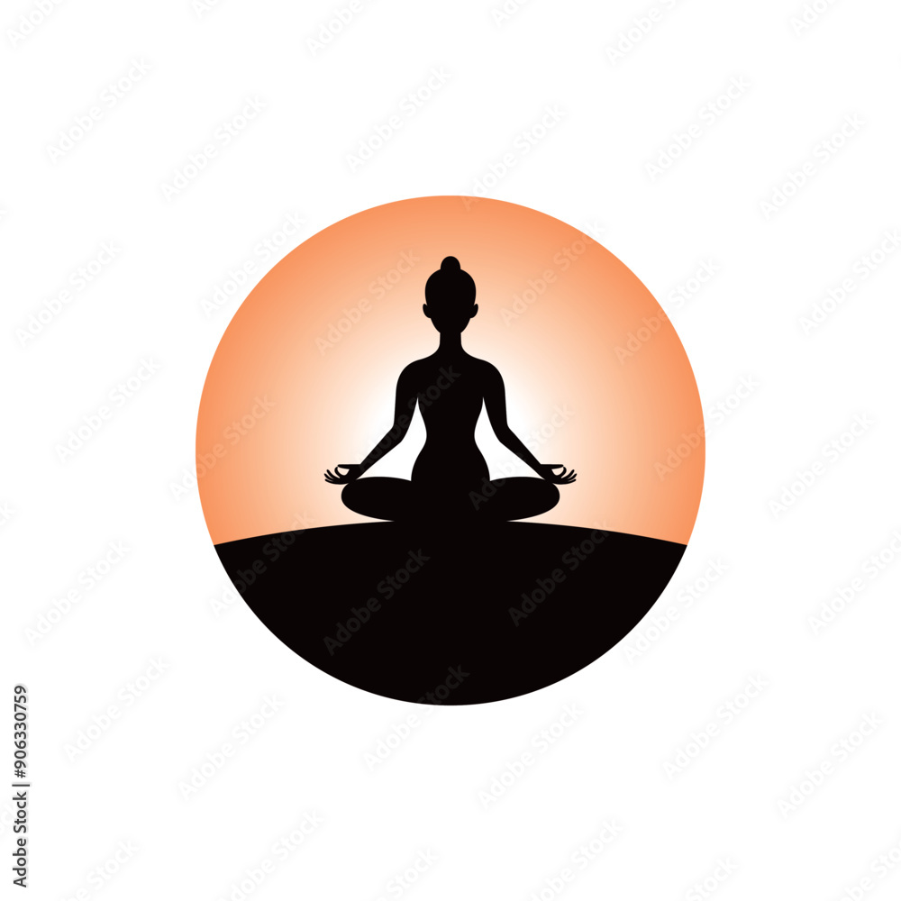 meditation yoga silhouette vector logo design template icon clipart meditation yoga silhouette vector logo design template icon clipart