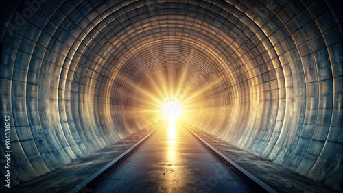 Light shining brightly through dark tunnel , hope, inspiration, breakthrough, optimism photo